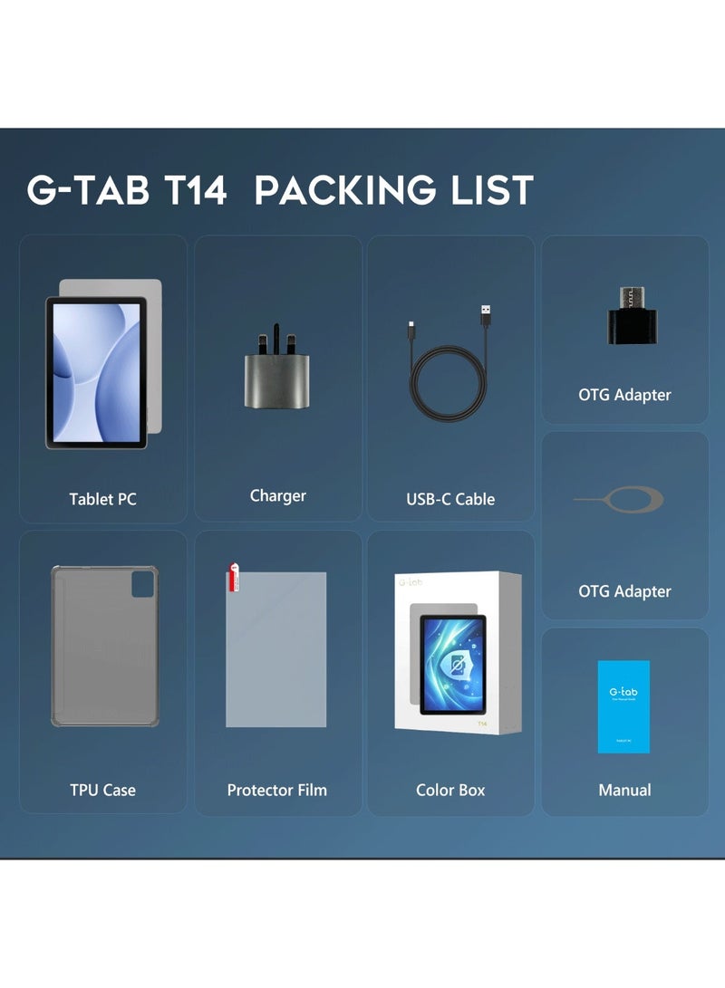 G-Tab T14 10.1-inch Non-Camera Security Tablet, 16GB RAM and 128GB Storage, Android 16, 4G Dual SIM, Octa-Core Processor, 5G WiFi, 5500mAh Battery – Camera-Free Privacy Tablet for Secure Workplaces - Image 4