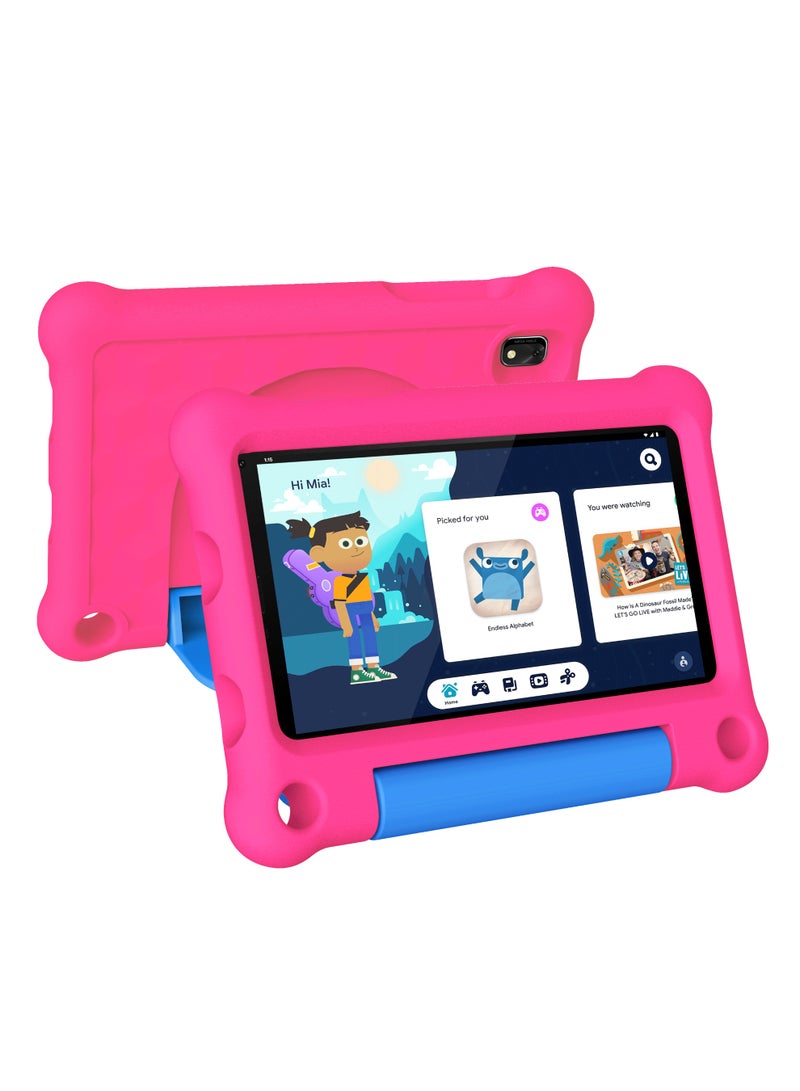 G-Tab T7 Pro 7-inch IPS Display, 4GB RAM 64GB ROM, Android 14, 5H Battery Life, Kids Tablet with Free EVA Case – Pink - Image 1