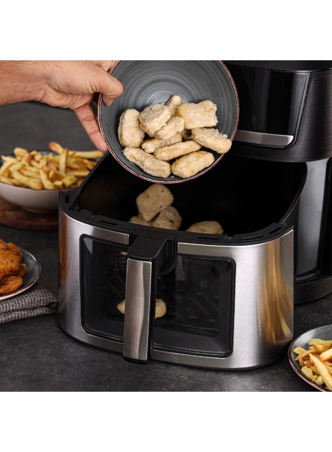 Olsenmark 12L Digital Air Fryer OMAF70441, Capacity with Basket and Rack, 80% Less Fat, Oil Free Cooking, Fry Force 360 Degree Technology 2 Years Warranty, Black and Silver 12 L 1500 W OMAF7044 black and silver - Image 3