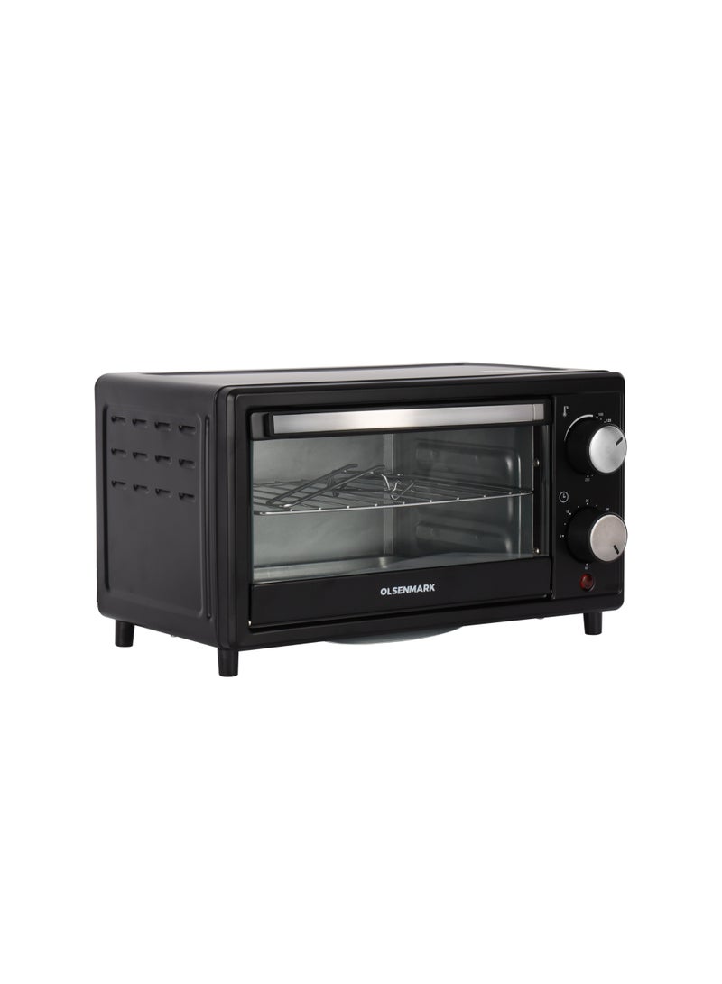 Olsenmark 9L Electric Oven – 900W, 100–250°C Temperature Control, 60-Minute Timer with Auto Shut-Off & End Bell, Glass Window, Full Black Design | Model OMO7053 9 L 900 W OMO7053 black - Image 2