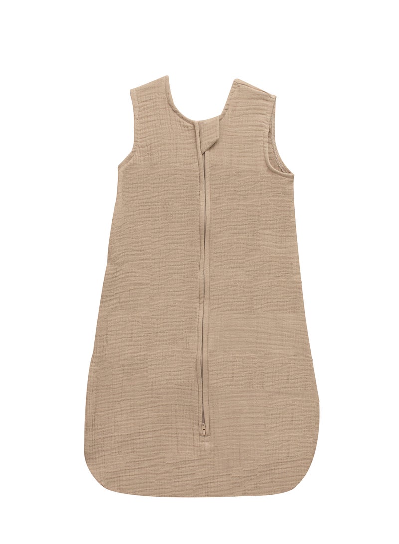 مون Organic Crinkle Muslin Sleep Sack  1 Tog (6-12 Months ) - Brown - Image 1