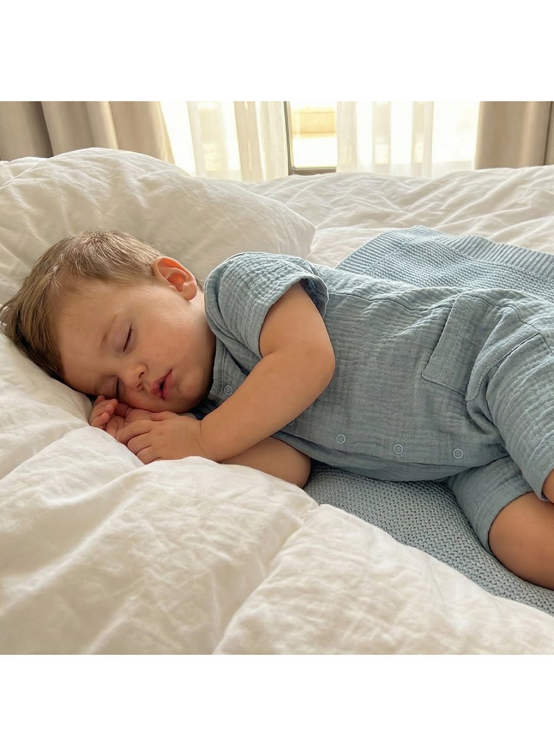 مون Organic Crinkle Muslin Romper (18-24 Months) - Blue - Image 2