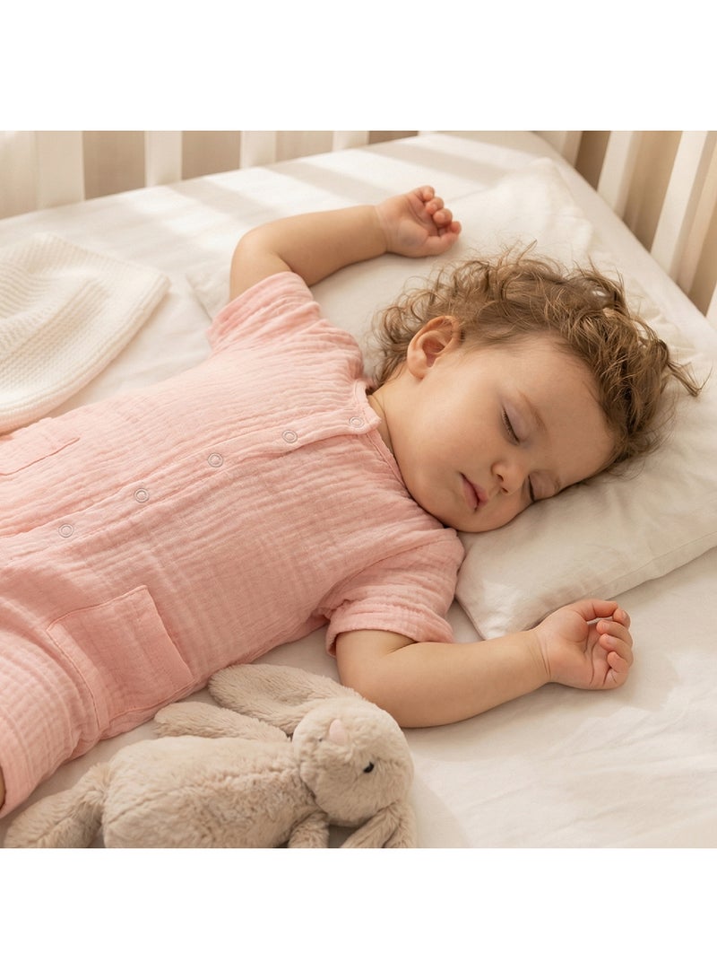 مون Organic Crinkle Muslin Romper (18-24 Months) - Pink - Image 2