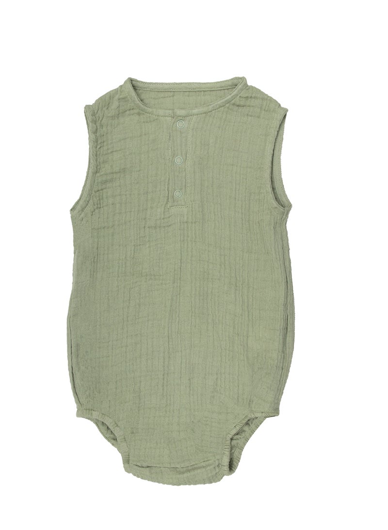 مون Organic Crinkle Muslin Onesie (18-24 Months) - Green - Image 1