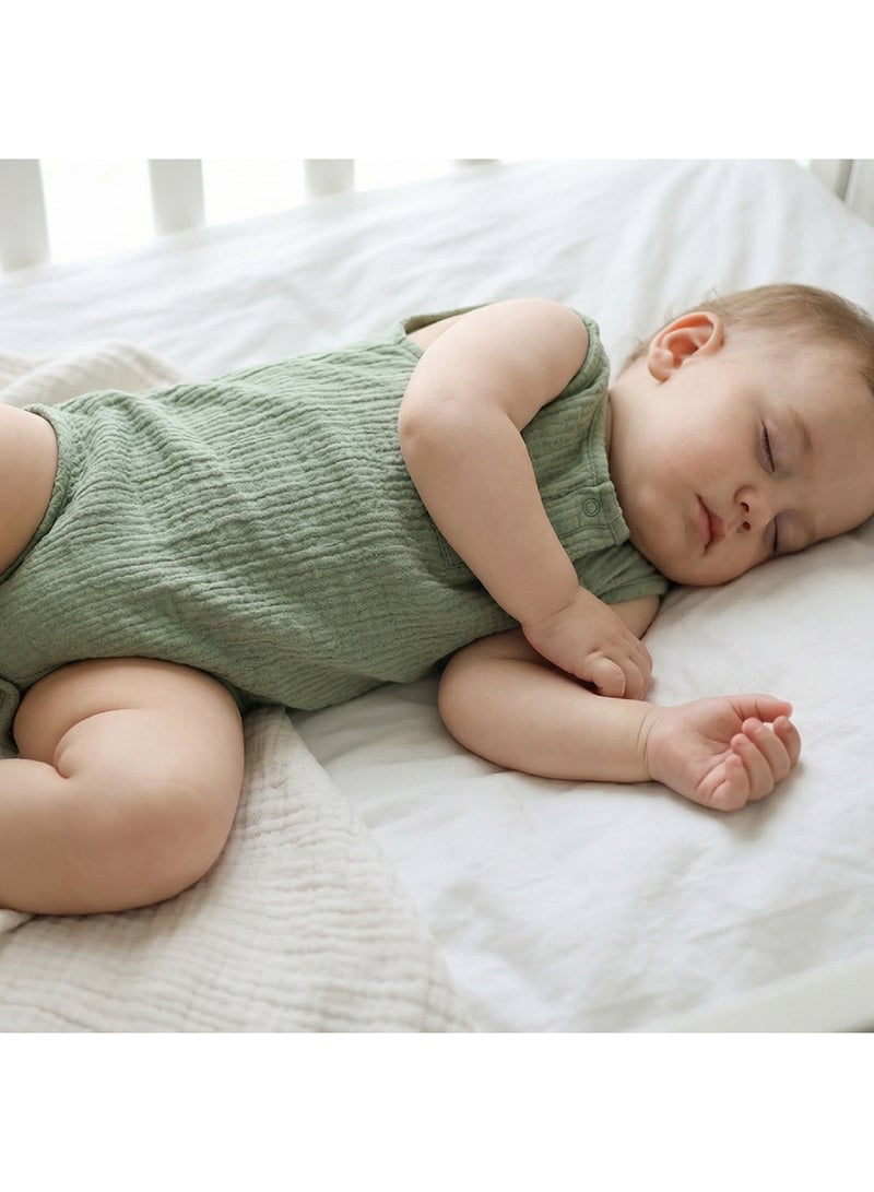 مون Organic Crinkle Muslin Onesie (18-24 Months) - Green - Image 2