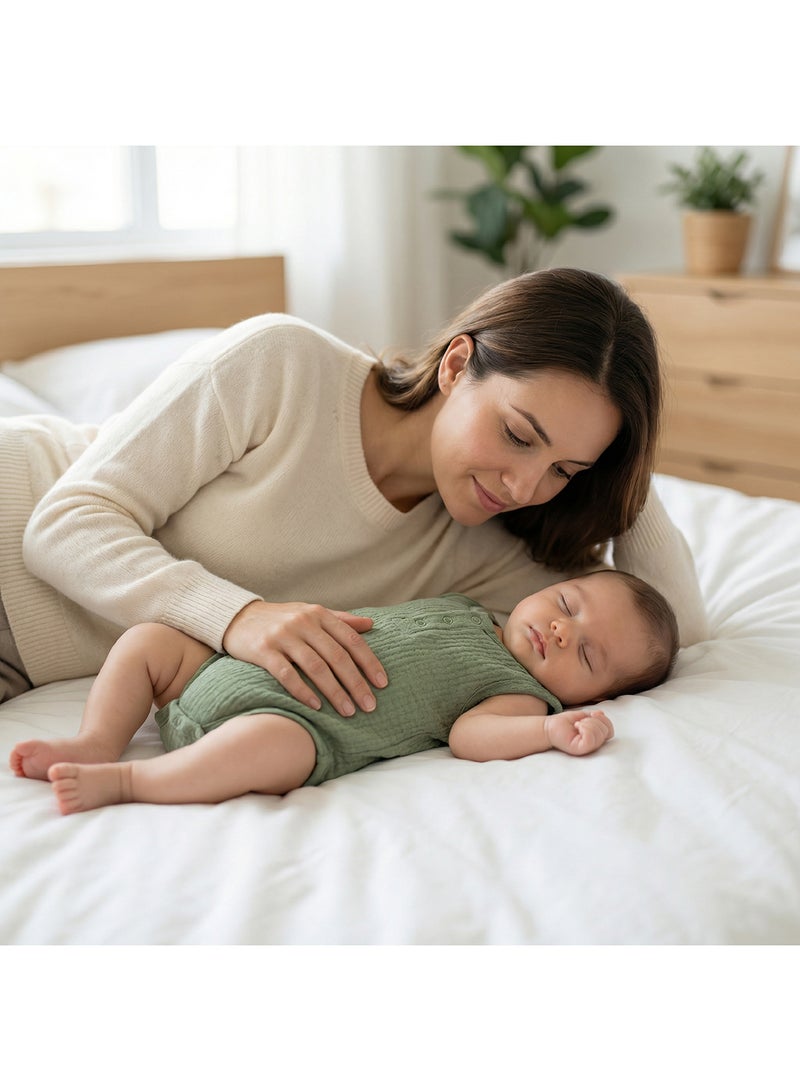 مون Organic Crinkle Muslin Onesie (18-24 Months) - Green - Image 3