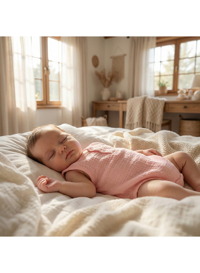 مون Organic Crinkle Muslin Onesie (18-24 Months) - Pink - Image 4