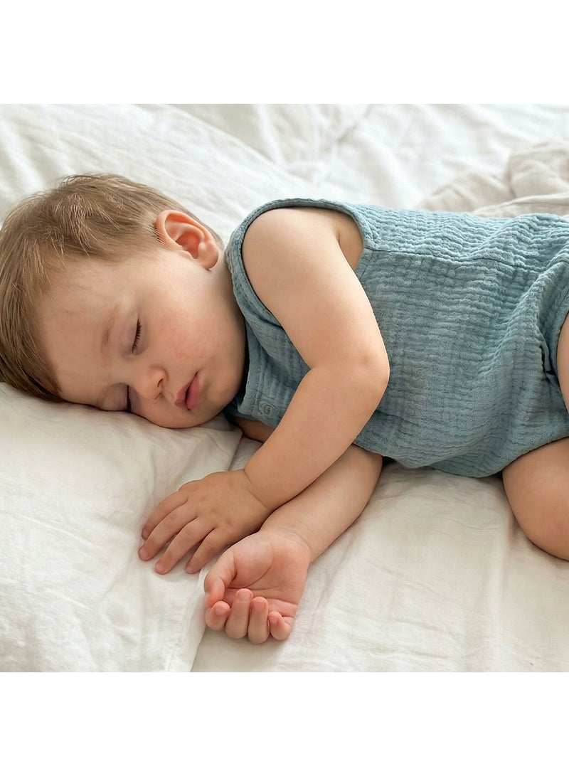 Moon Organic Crinkle Muslin Onesie (18-24 Months) - Blue - Image 2