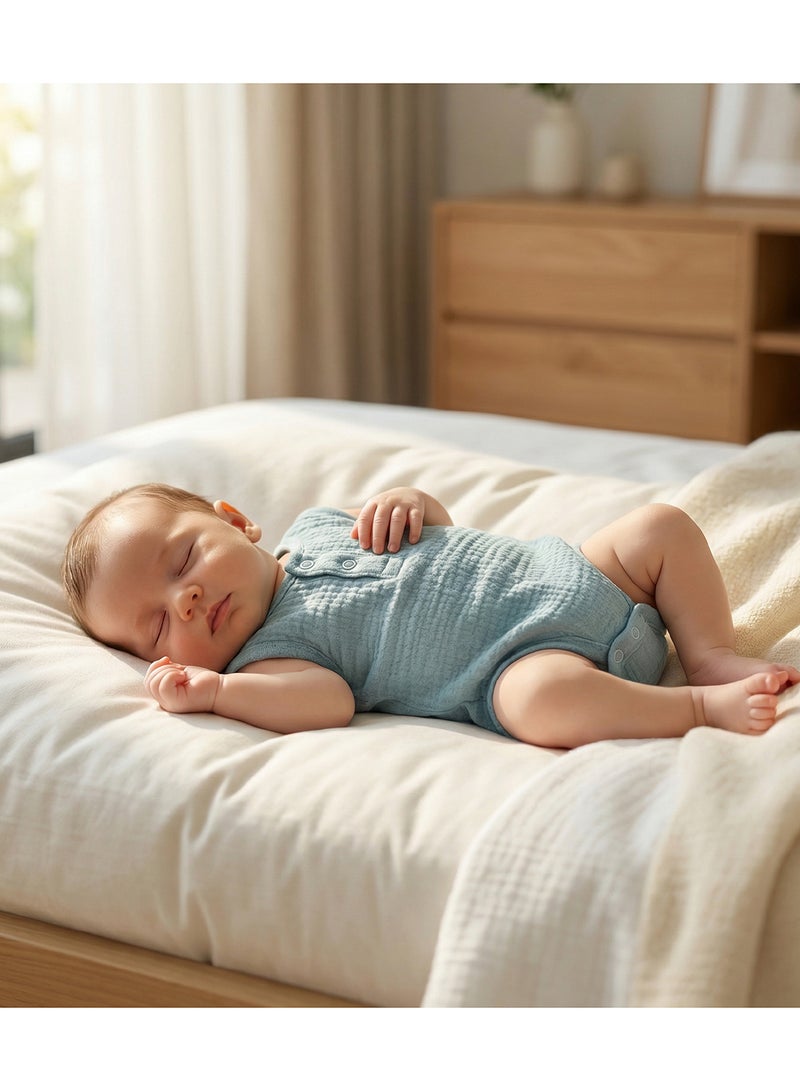 Moon Organic Crinkle Muslin Onesie (18-24 Months) - Blue - Image 3