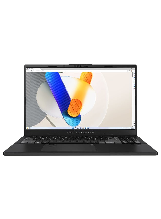 أسوس لابتوب Vivobook Pro بشاشة OLED مقاس 15.6 بوصة (2880×1620)، معالج Core Ultra 9 285H، ذاكرة وصول عشوائي 24 جيجابايت DDR5، قرص صلب SSD بسعة 1 تيرابايت، بطاقة رسومات Nvidia GeForce RTX 4050، نظام تشغيل DOS (بدون ويندوز)، يدعم اللغتين الإنجليزية والعربية، اللون أسود الإنجليزية/العربية - Image 1