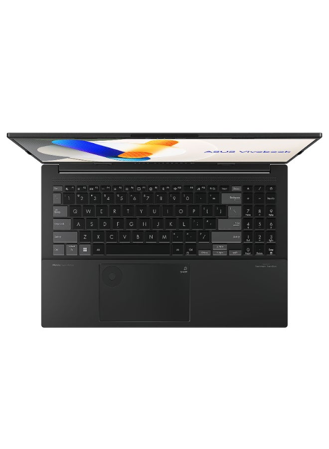 أسوس لابتوب Vivobook Pro بشاشة OLED مقاس 15.6 بوصة (2880×1620)، معالج Core Ultra 9 285H، ذاكرة وصول عشوائي 24 جيجابايت DDR5، قرص صلب SSD بسعة 1 تيرابايت، بطاقة رسومات Nvidia GeForce RTX 4050، نظام تشغيل DOS (بدون ويندوز)، يدعم اللغتين الإنجليزية والعربية، اللون أسود الإنجليزية/العربية - Image 3