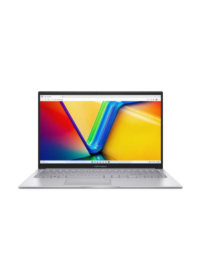 أسوس لابتوب Vivobook X1504VA بشاشة 15.6 بوصة عالية الدقة بالكامل (1920x1080)، معالج Intel Core 5-120U/ذاكرة وصول عشوائي 16 جيجابايت DDR5/قرص صلب SSD سعة 512 جيجابايت/بطاقة رسومات Intel/نظام تشغيل DOS (بدون ويندوز)/ الإنجليزية/العربية - Image 1