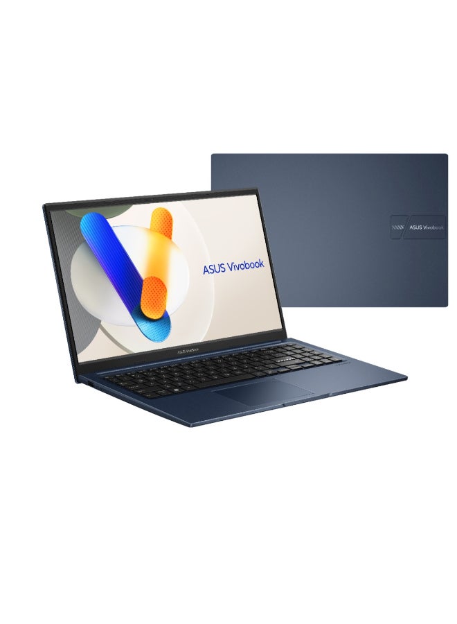 أسوس لابتوب Vivobook X1504V بشاشة 15.6 بوصة عالية الدقة بالكامل (1920x1080)، معالج Intel Core 5-120U/ذاكرة وصول عشوائي 8 جيجابايت DDR5/قرص صلب SSD سعة 512 جيجابايت/نظام تشغيل DOS (بدون ويندوز)/ الإنجليزية/العربية - Image 1