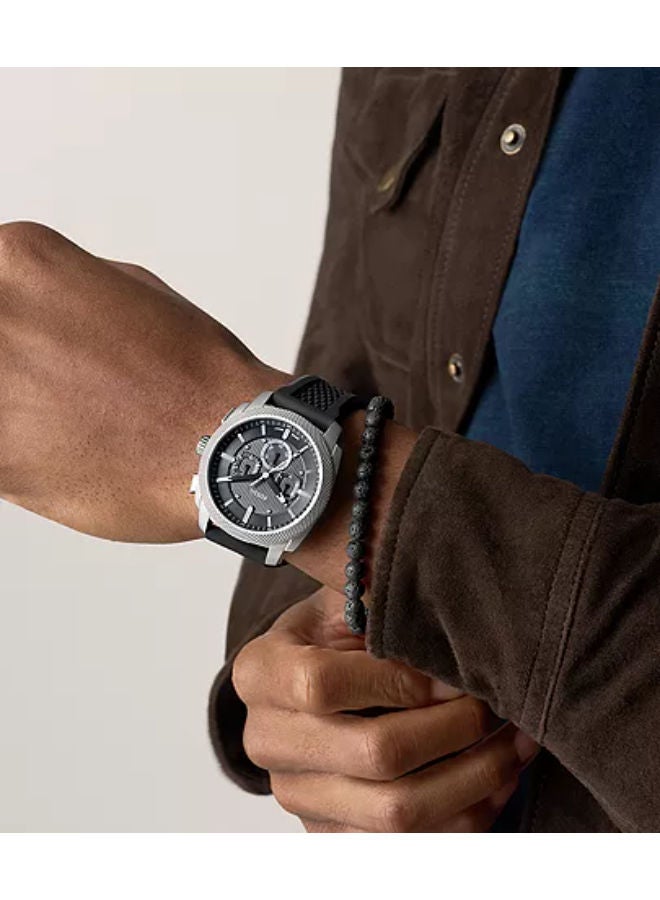 FOSSIL Men's Leather Chronograph Wrist Watch FS6145SET with Bracelet Gift Set - Image 2