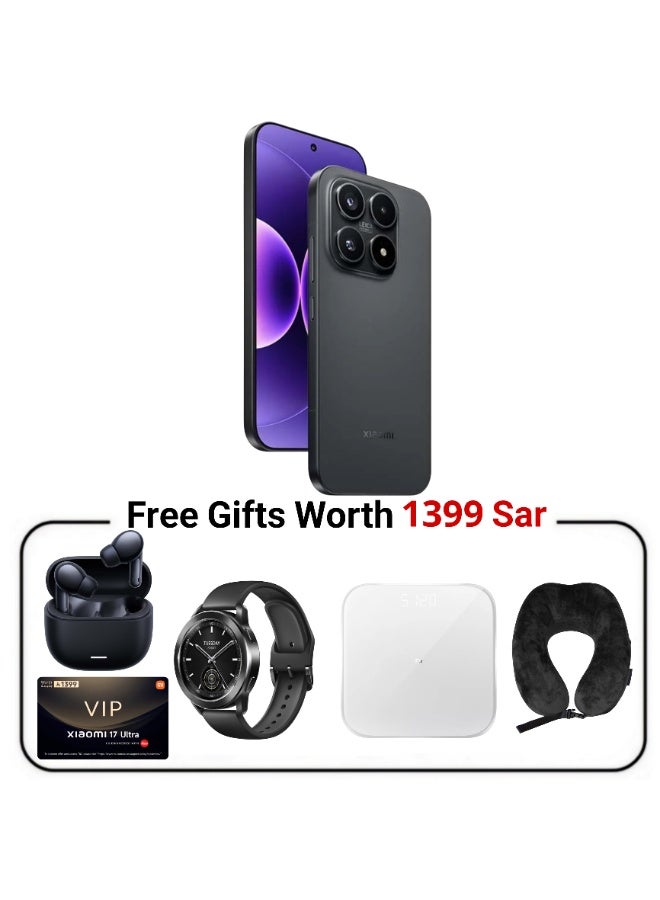 شاومي 17 Black 12GB RAM 512GB 5G with FREE Gifts (Xiaomi Watch S3 + Virtual VIP Warranty Service Card + Xiaomi Scale + Redmi Buds 6 Lite + Xiaomi Pillow) - Middle East Version - Image 1
