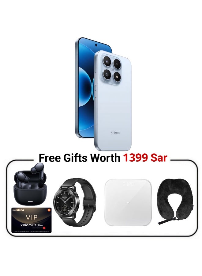 شاومي 17 Ice Blue 12GB RAM 512GB 5G with FREE Gifts (Xiaomi Watch S3 + Virtual VIP Warranty Service Card + Xiaomi Scale + Redmi Buds 6 Lite + Xiaomi Pillow) - Middle East Version - Image 1