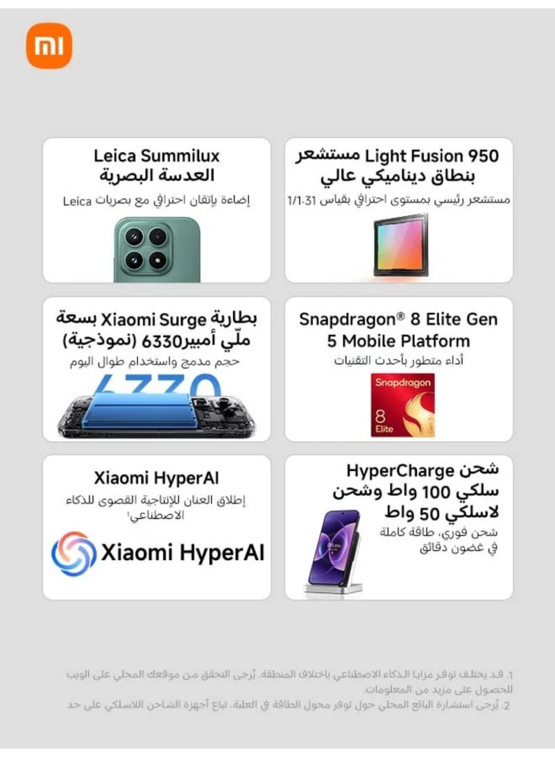 شاومي 17 Ice Blue 12GB RAM 512GB 5G with FREE Gifts (Xiaomi Watch S3 + Virtual VIP Warranty Service Card + Xiaomi Scale + Redmi Buds 6 Lite + Xiaomi Pillow) - Middle East Version - Image 3