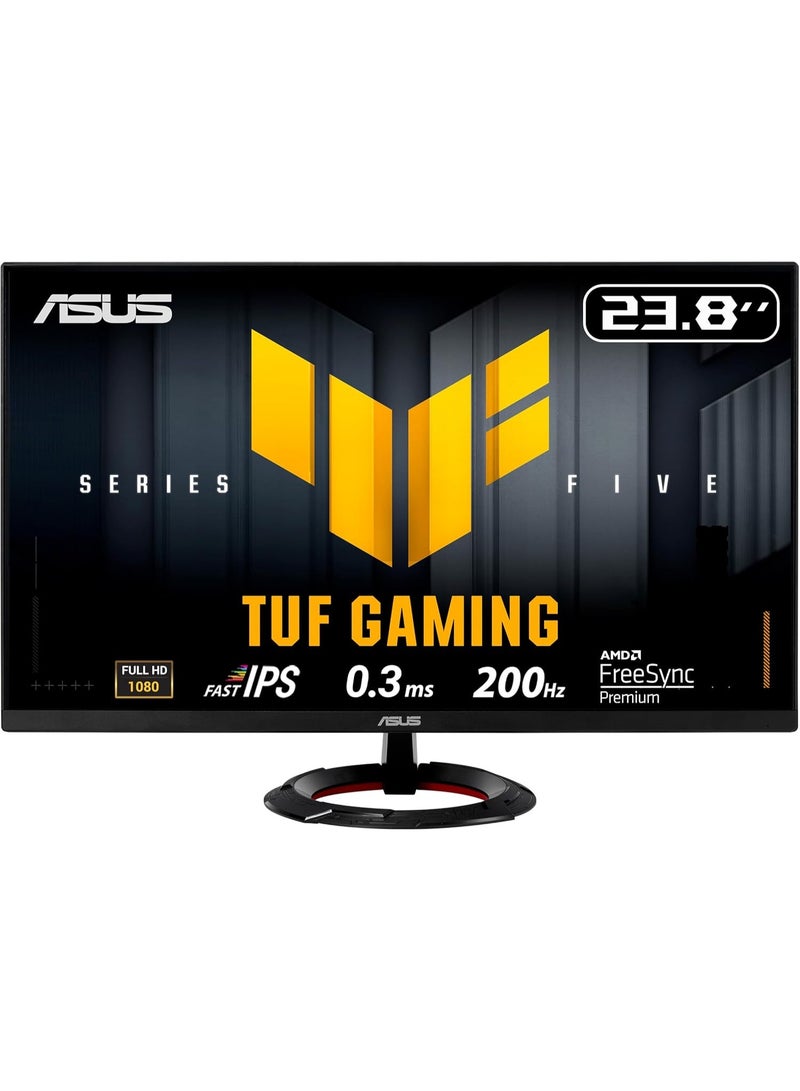 أسوس TUF Gaming Series 5 VG249Q5R Gaming Monitor: 23.8-inch, Full HD(1920x1080), 200Hz, Fast IPS, ELMB, 0.3ms GTG (min.), Stereo speaker, DisplayWidget Center, AI Visual - Black Black - Image 1