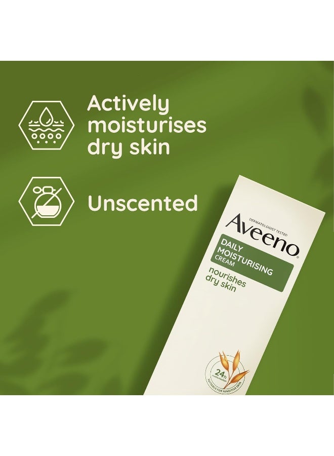 Aveeno Daily Moisturizing Cream with Nourishing Oat, Unscented, Suitable for Sensitive Skin, Nourishes Dry Skin, 24H Moisturization, Clinically Proven, Dermatologically Tested, 100ml 100ml - Image 5