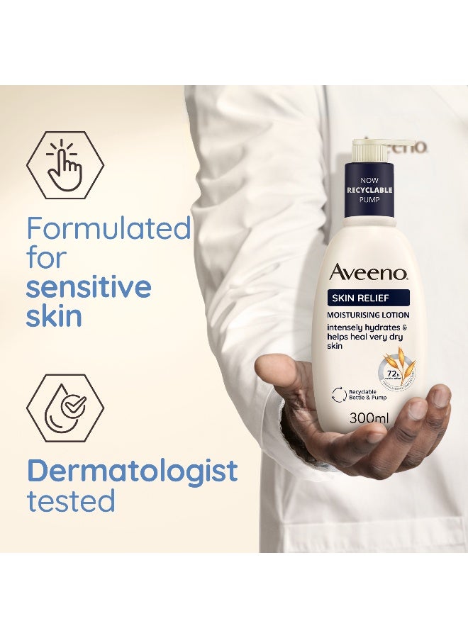 Aveeno Body Lotion Skin Relief Nourishing, Clinically Proven To Intensely Hydrate For 72-Hours, Helps Heal Very Dry And Itchy Skin 300ml - Image 4