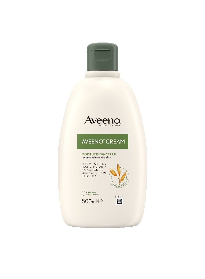 Aveeno Moisturizing Cream With Colloidal Oatmeal, Suitable For Relieving Dry, Sensitive And Eczema-Prone Skin, Unscented Formula 500ml - Image 1