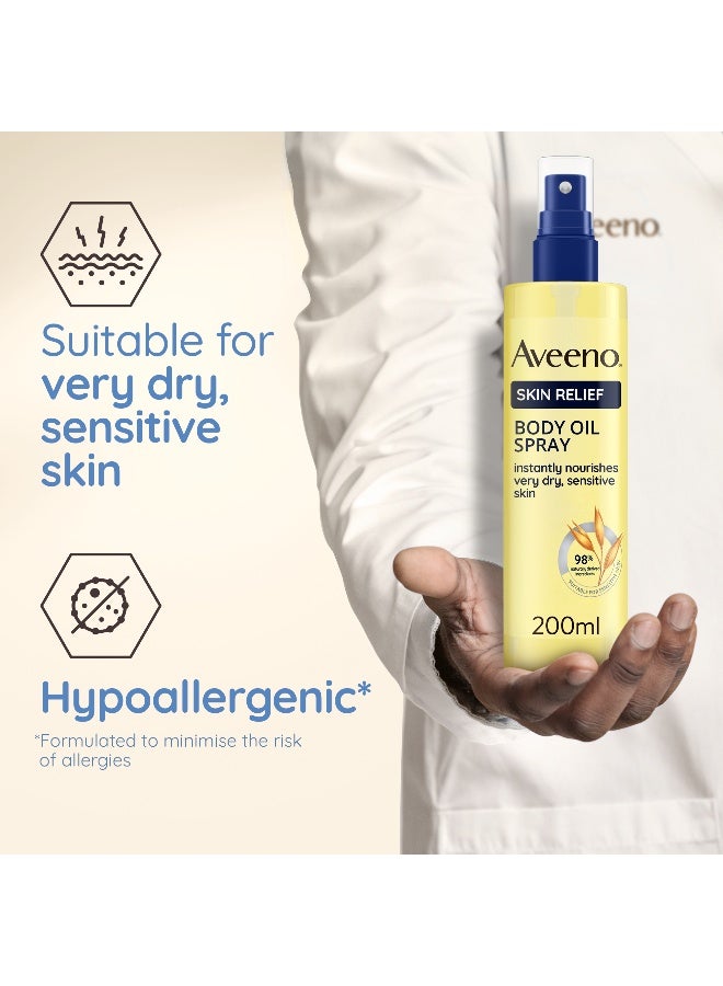 Aveeno Skin Relief Body Oil Spray, With Oat Oil & Jojoba Oil, Suitable For Sensitive Skin, Instantly Nourishes Very Dry, Sensitive Skin, Suitable For A Massage 200ml - Image 4