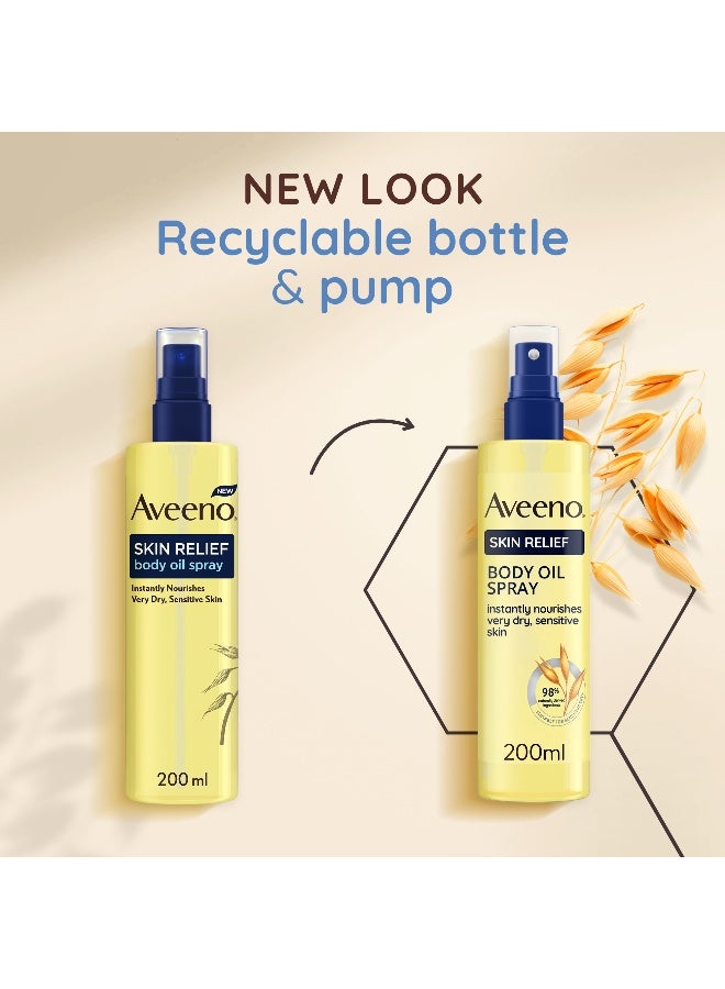 Aveeno Skin Relief Body Oil Spray, With Oat Oil & Jojoba Oil, Suitable For Sensitive Skin, Instantly Nourishes Very Dry, Sensitive Skin, Suitable For A Massage 200ml - Image 5