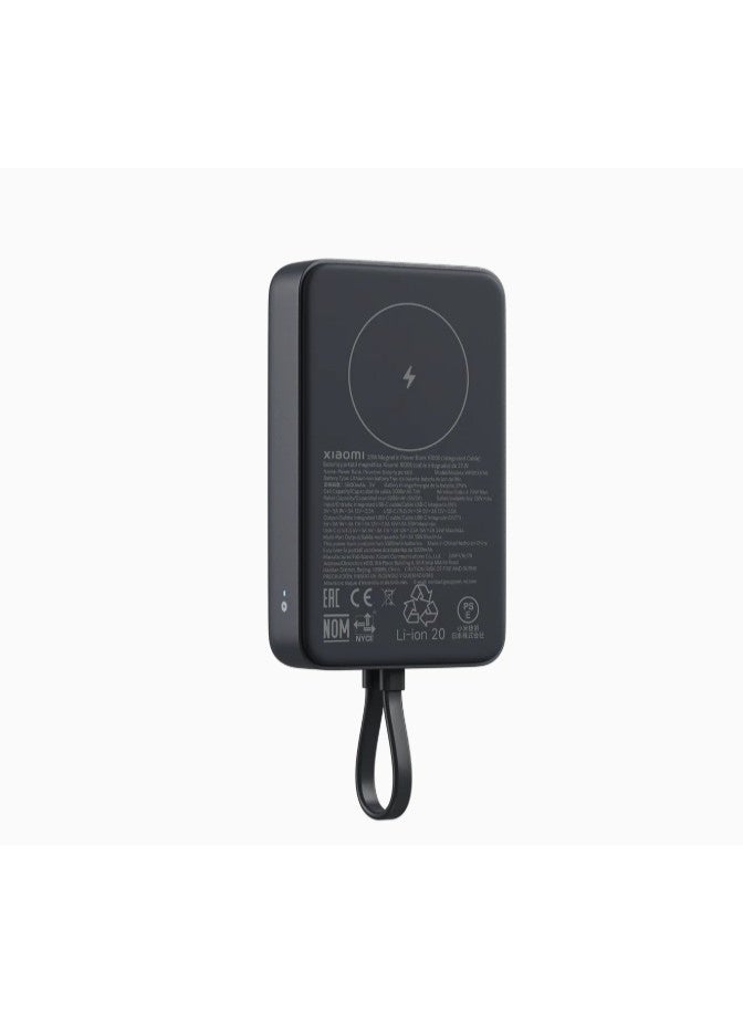 Xiaomi Magnetic Wireless Power Bank 10000 Built-in Cable 33W USB-C 7.5W Qi Wireless Charging - Grey - Image 4