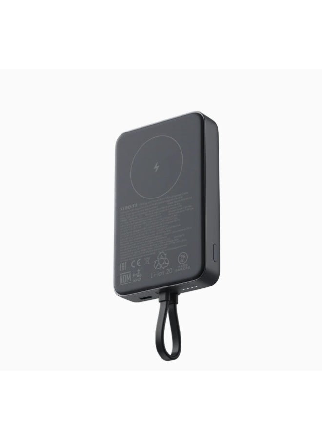Xiaomi Magnetic Wireless Power Bank 10000 Built-in Cable 33W USB-C 7.5W Qi Wireless Charging - Grey - Image 3