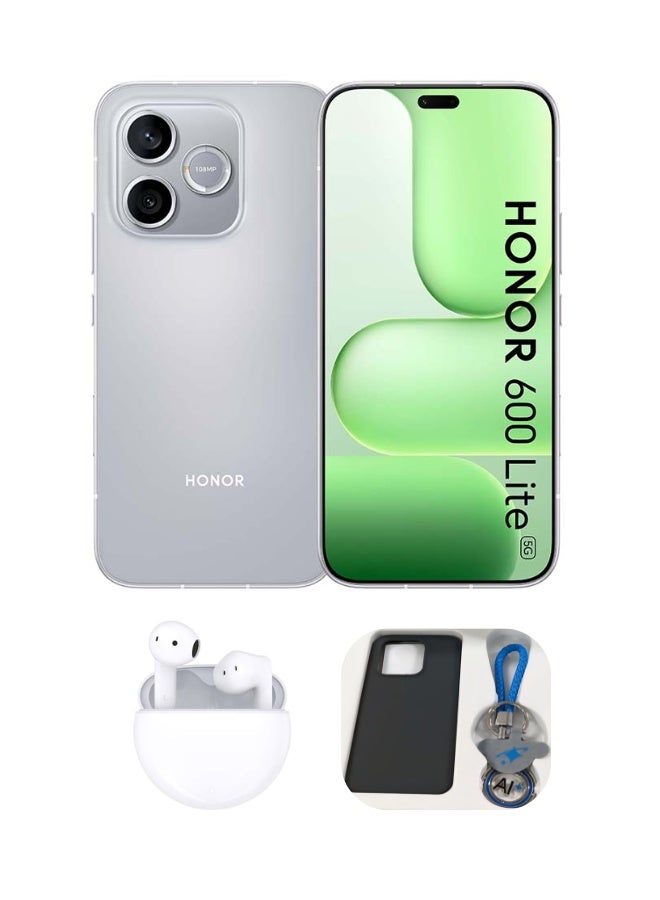600 Lite Dual SIM Velvet Grey 8GB RAM 256GB 5G With Free Honor Earbuds X7e Active & Honor Box Gift