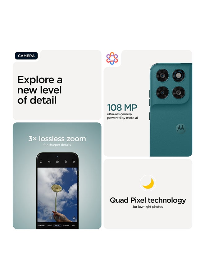 Motorola G77 Dual SIM 5G 8GB RAM 256GB PANTONE Shaded Spruce (Green) With Free Gifts - Middle East Version - Image 3