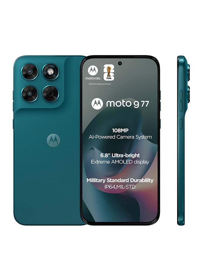 Motorola G77 Dual SIM 5G 8GB RAM 256GB PANTONE Shaded Spruce (Green) With Free Gifts - Middle East Version - Image 2
