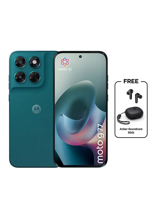 Motorola G77 Dual SIM 5G 8GB RAM 256GB PANTONE Shaded Spruce (Green) With Free Gifts - Middle East Version - Image 1