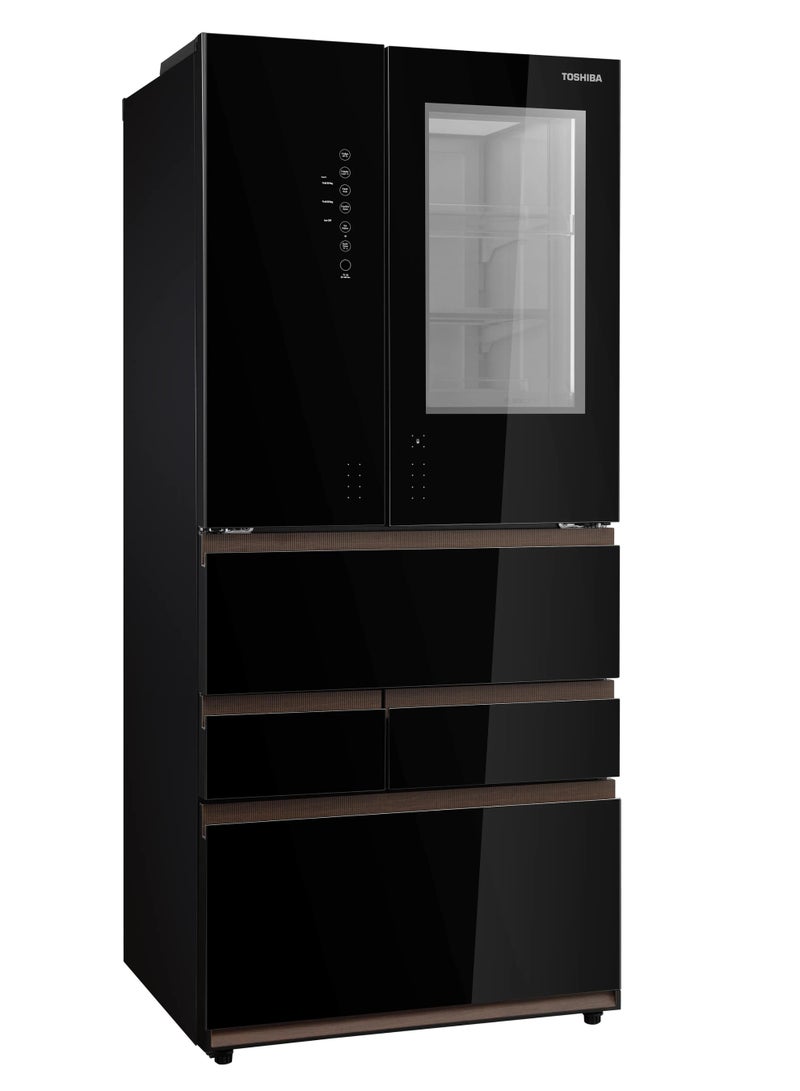 Toshiba Refrigerator - 683 L - 6 Doors - Inverter technology - Tropical Compressor – XXL – Black Glass - GR-RM921WI-PGN(B1) GR-RM921WI-PGN(B1) black glass - Image 2