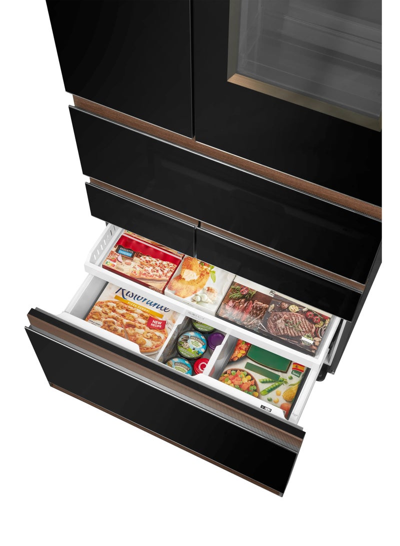 Toshiba Refrigerator - 683 L - 6 Doors - Inverter technology - Tropical Compressor – XXL – Black Glass - GR-RM921WI-PGN(B1) GR-RM921WI-PGN(B1) black glass - Image 4