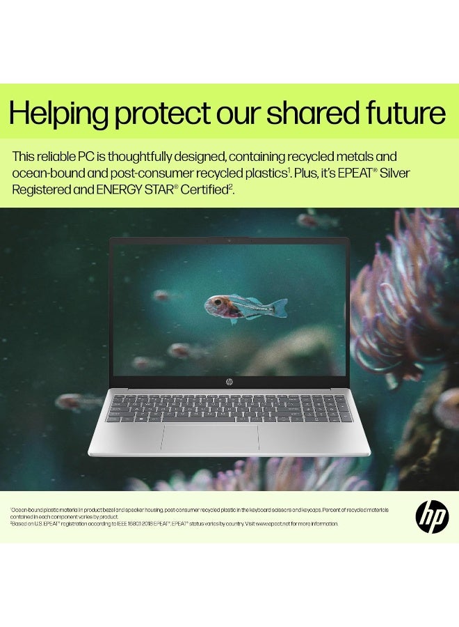 HP 15-fd1003nq Laptop – Intel Core Ultra 5 125H, 8GB DDR5, 256GB NVMe SSD, 15.6” FHD, Intel Arc Graphics, Windows 11 English/Arabic Silver - Image 4