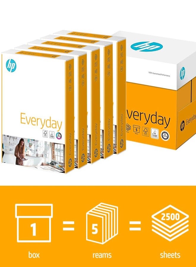 HP A4 Copy and Printer Paper, 5-Pack Carton - High Quality for Office and Home Printing A4