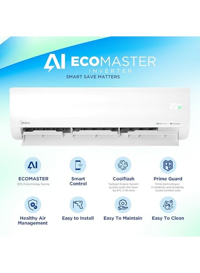 مديا Midea AI Eco Master 2.25 HP Inverter Cool Only Split AC – M1SEFT-18CRDN8F-Q8 M1SEFT-18CRDN8F-Q8 White - Image 5
