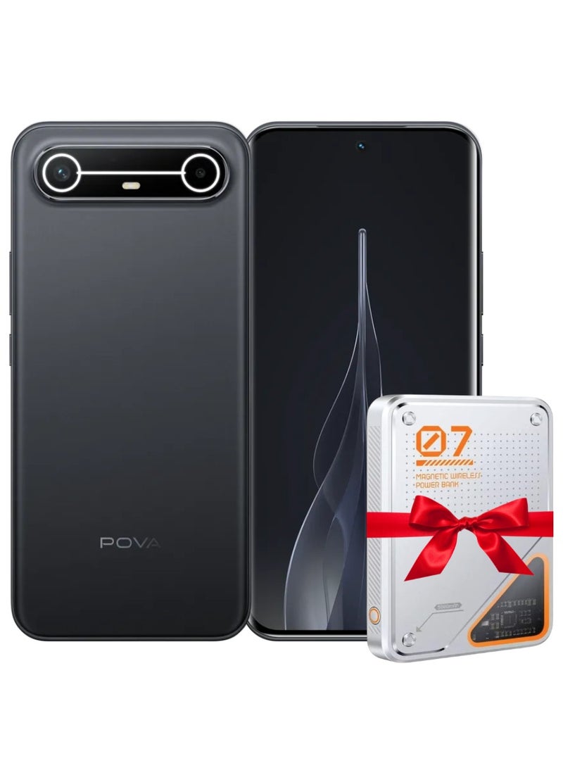 TECNO POVA Slim 5G Dual SIM Cool Black 8GB RAM 256GB 5G With Free Tecno Wireless Power Bank - Middle East Version - Image 1