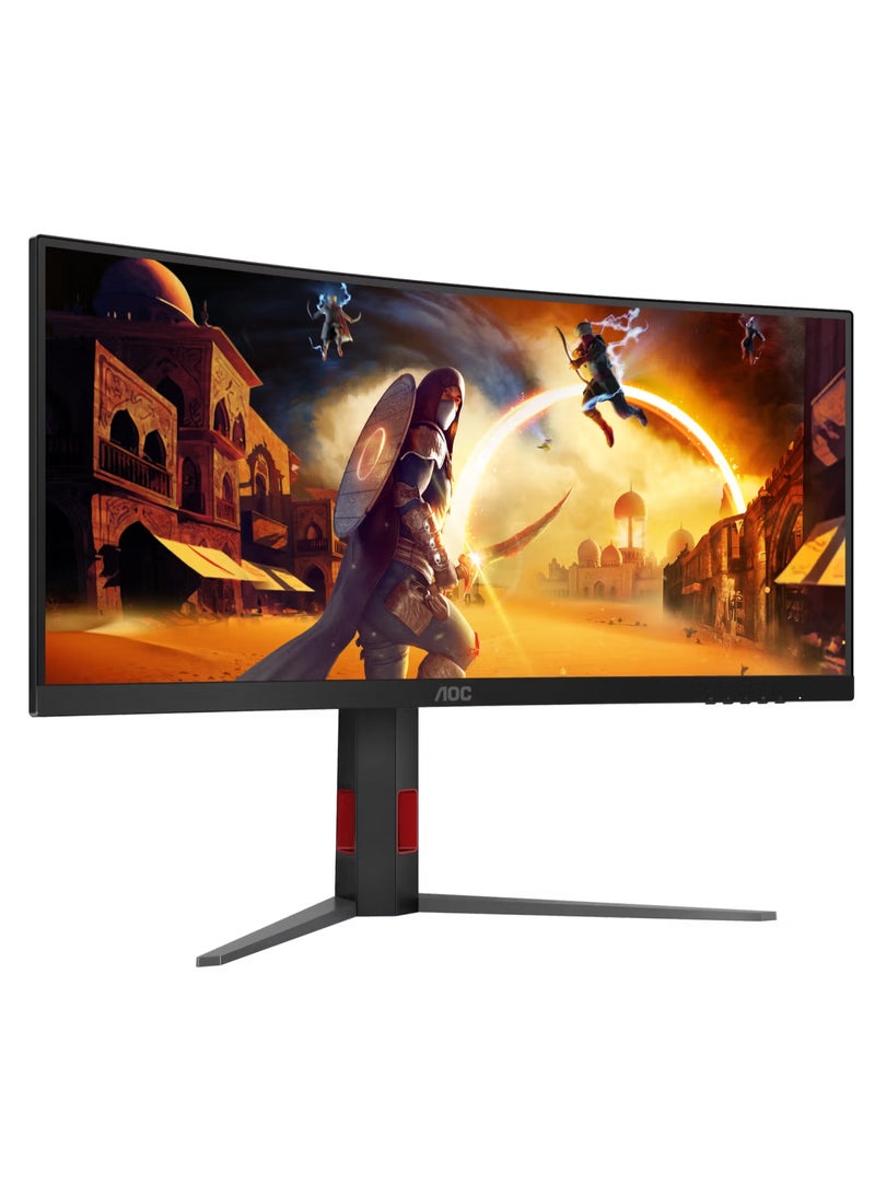 AOC CU34G4H 34” Ultrawide Curved Gaming Monitor, UWQHD 3440×1440, 1500R, 180Hz/200Hz, 0.3ms MPRT, Fast VA, FreeSync Premium, G-Sync, HDR10, Height Adjustable, Black Black - Image 4