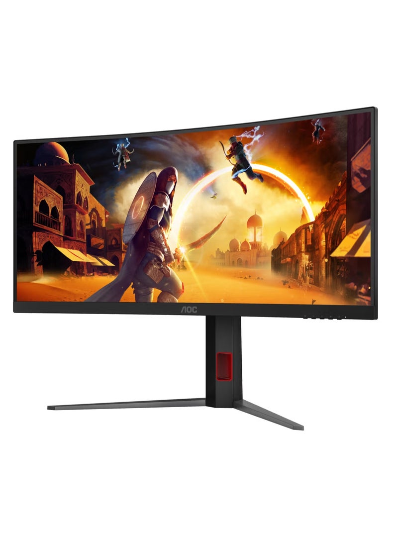 AOC CU34G4H 34” Ultrawide Curved Gaming Monitor, UWQHD 3440×1440, 1500R, 180Hz/200Hz, 0.3ms MPRT, Fast VA, FreeSync Premium, G-Sync, HDR10, Height Adjustable, Black Black - Image 2