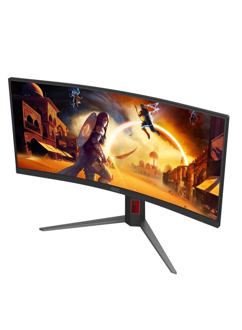 AOC CU34G4H 34” Ultrawide Curved Gaming Monitor, UWQHD 3440×1440, 1500R, 180Hz/200Hz, 0.3ms MPRT, Fast VA, FreeSync Premium, G-Sync, HDR10, Height Adjustable, Black Black - Image 3