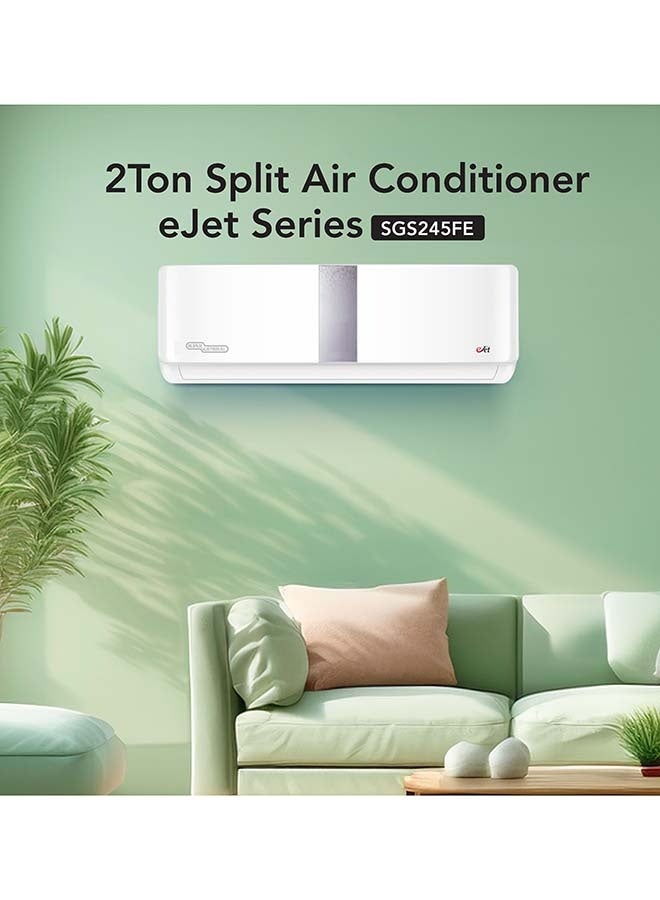 سوبر جنرال مكيف هواء سبليت 2 طن، ضاغط دوار T3، T1-23200 BTU، T3-20000 BTU، دوران 4 اتجاهات، وضع النوم، إعادة التشغيل التلقائي، تنظيف ذاتي، كفاءة الطاقة R-410A، وظيفة الذاكرة - Image 2