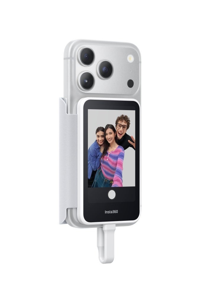 Insta360 Snap | Magnetic Selfie Screen, 3.5-inch HD Resolution Touch Screen w/ USB-C Connection And Magnetic Ring, for Influencers, Travel & Food Vloggers - White - Image 1