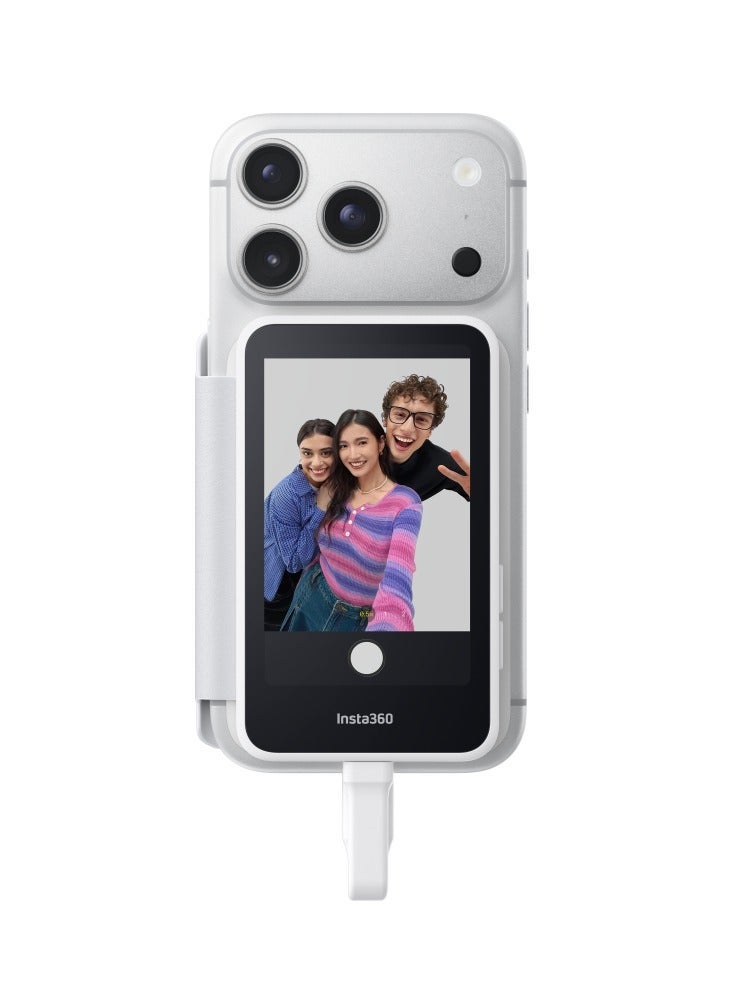 Insta360 Snap | Magnetic Selfie Screen, 3.5-inch HD Resolution Touch Screen w/ USB-C Connection And Magnetic Ring, for Influencers, Travel & Food Vloggers - White - Image 2