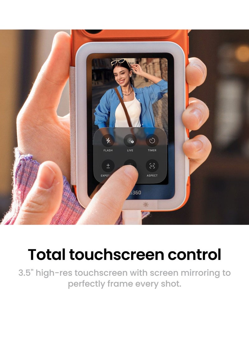 Insta360 Snap | Magnetic Selfie Screen, 3.5-inch HD Resolution Touch Screen w/ USB-C Connection And Magnetic Ring, for Influencers, Travel & Food Vloggers - White - Image 4