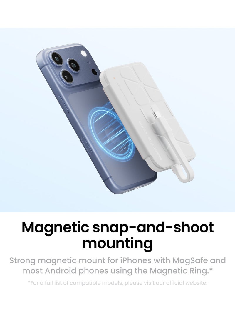 Insta360 Snap | Magnetic Selfie Screen, 3.5-inch HD Resolution Touch Screen w/ USB-C Connection And Magnetic Ring, for Influencers, Travel & Food Vloggers - White - Image 5