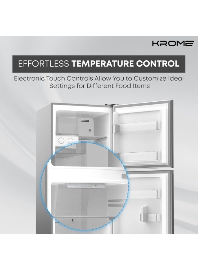 كروم Top Mount Refrigerator 196L Net with Multi-Airflow, Smart Inverter Compressor & Total No-Frost Technology, KR-RFF260WK1 White - Image 3