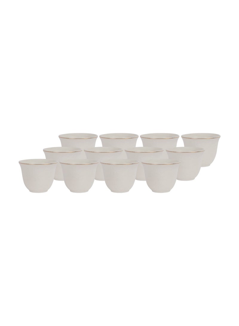 Royalford 12Pc Bone China Cawa Cup Set 80ml each RF12826 Multicolor 80mlml - Image 1