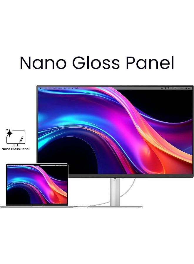 بين كيو شاشة BenQ MA270UP 27 بوصة 4K 3840x2160 نانو لامع لجهاز MacBook، مزدوج USB-C 90W/15W، مطابقة ألوان Mac، مركز USB، تحكم في السطوع والصوت على Mac، قاعدة قابلة للتعديل في الارتفاع والإمالة، نطاق ألوان P3 - Image 2